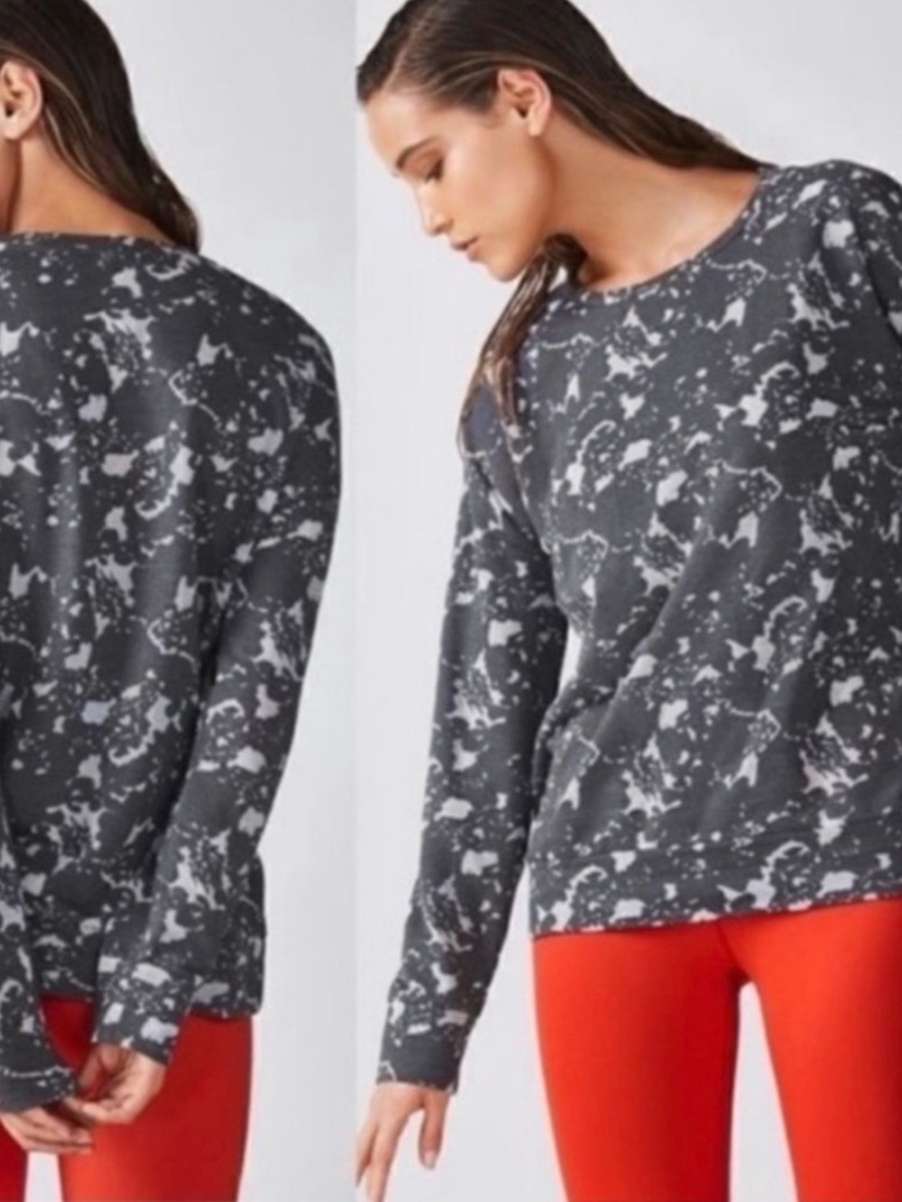 Fabletics Burnout Pullover Crew Neck Top